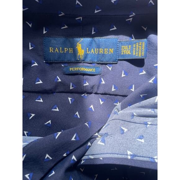 Ralph Lauren Polo‎ Men's 2XL Tall Performance Button Down Long Sleeve Shirt Navy - Picture 5 of 6